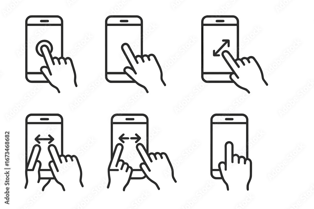 Poster user gestures for touch screen interaction in modern technology