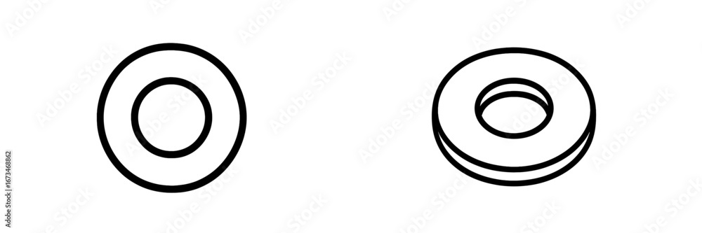 Poster two simple circular shapes presented in a vector style