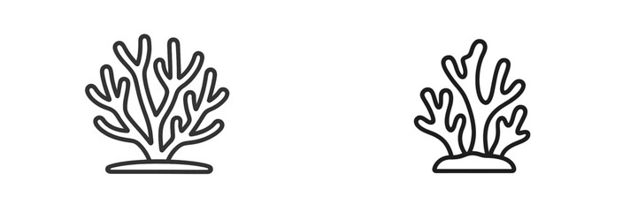 Obraz premium Vector illustration of coral reefs in a minimalist style