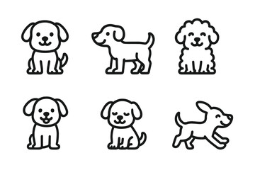 Naklejka premium Playful dog vector illustrations in various poses and expressions