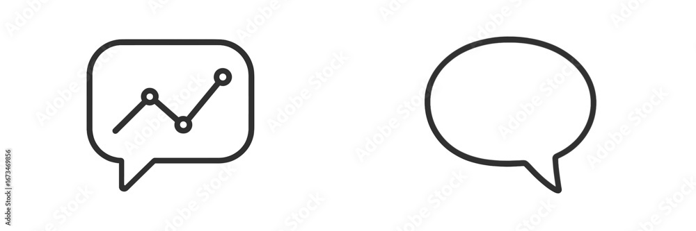 Aufkleber minimalist vector of speech and data chart bubbles