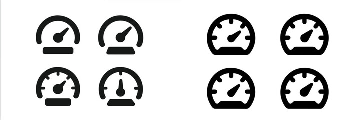 Collection of vector illustrations of black gauge icons set