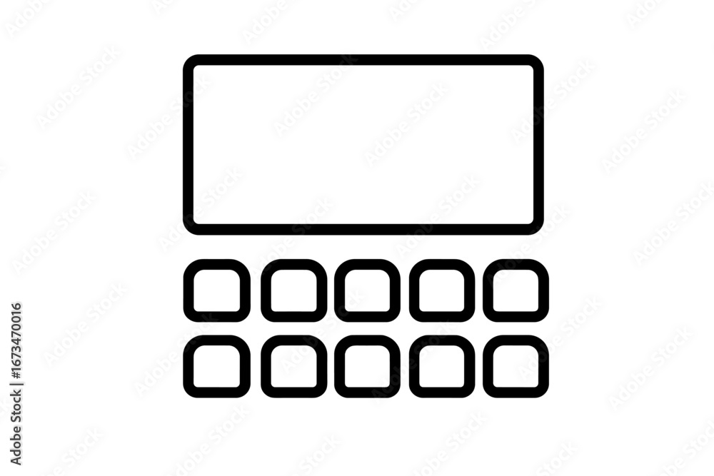 Poster outline of a keyboard layout for digital design projects