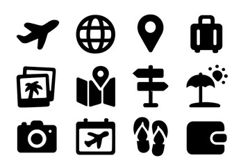 Travel icons collection for adventure and exploration themes