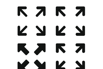 Collection of directional arrows in black vector illustration