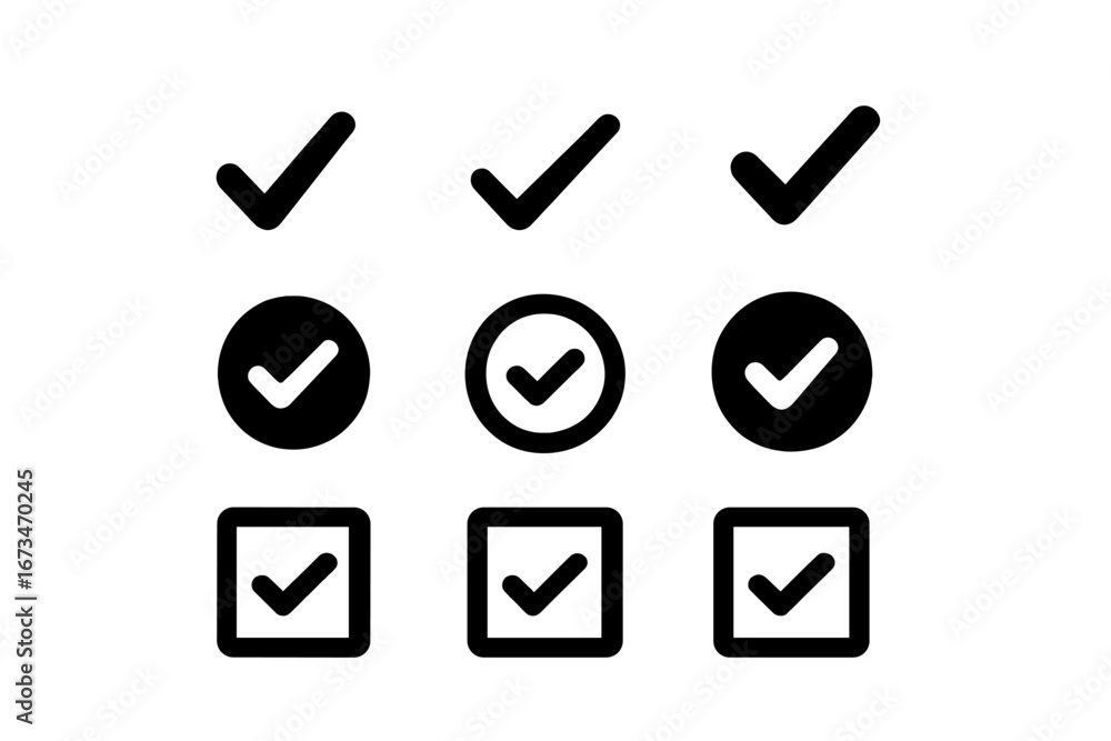 Poster checklist icons for task completion and organization