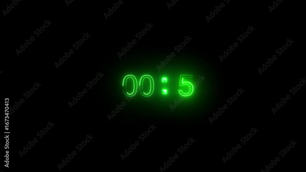 Fototapete neon 20 second digital timer. 20 second , digital positive countdown. seconds on transparent backgro