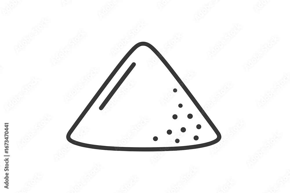 Poster granular substance in a pyramid shape with dotted texture