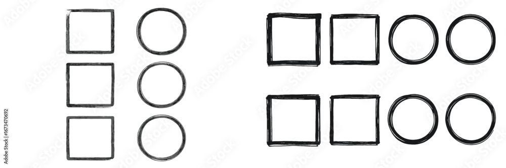 Poster unique vector art of circles and squares for design