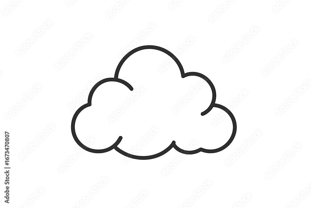Poster isolated vector illustration of a simple cloud design in outline style