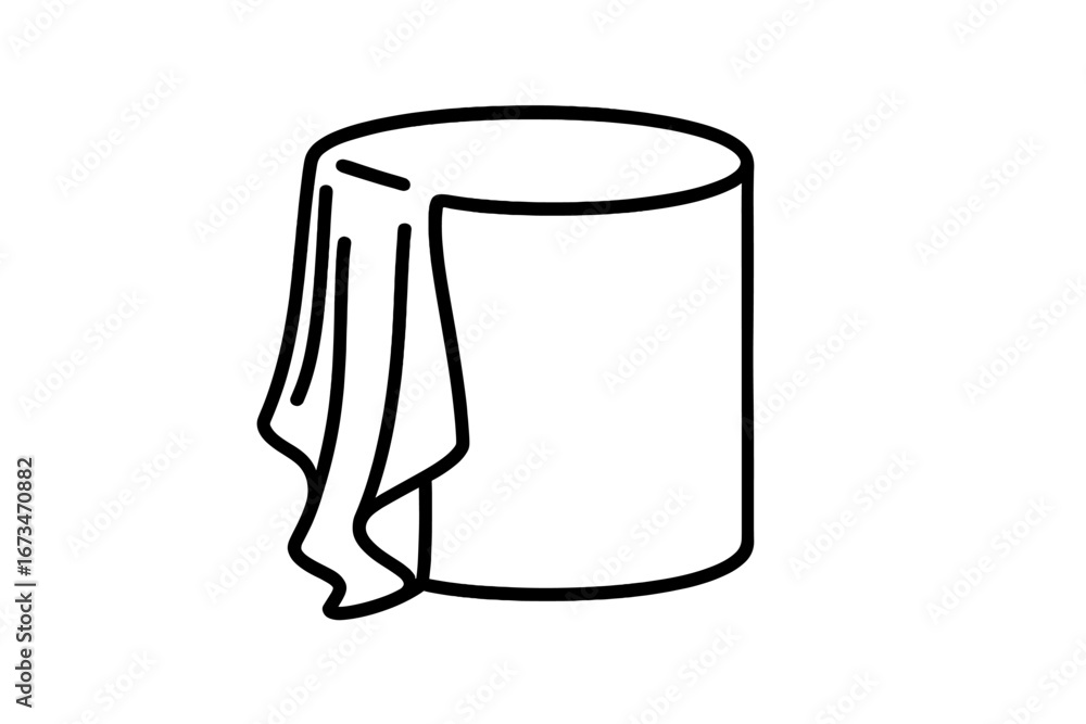 Poster simple vector illustration of a draped table in minimalist style