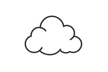 Fototapeta premium Isolated vector illustration of a simple cloud design in outline style