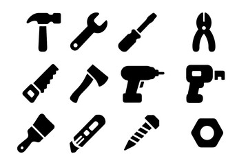 Essential tools for home improvement projects in vector style