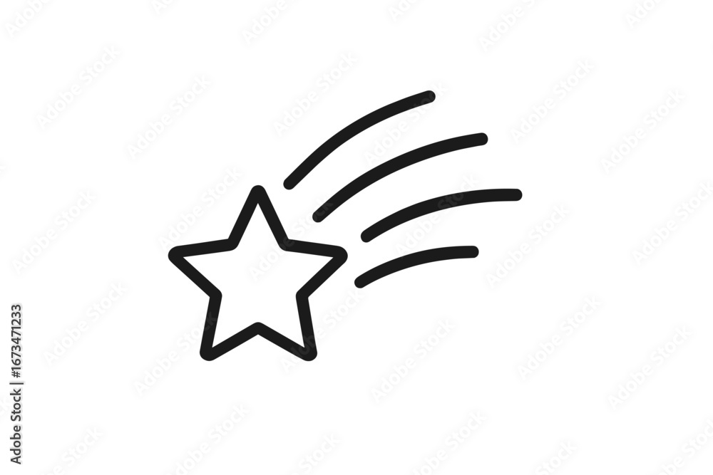 Poster Vector design of a star falling with trailing lines
