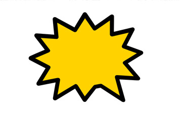Bright yellow starburst graphic for promotional use in marketing