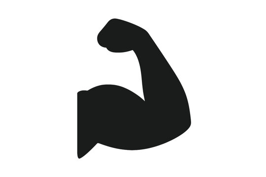 Strong and powerful arm silhouette vector illustration for design use