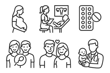 Fototapeta premium Illustration of reproductive health and family planning themes