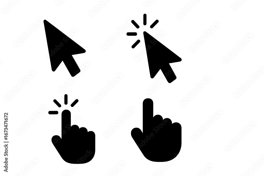 Poster cursor icons for digital interactions and user engagement