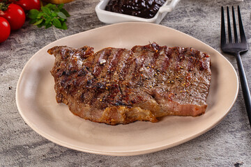 Grilled rib eye beef steak