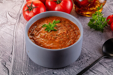 Gazpacho - cold Spanish tomato soup