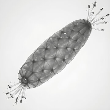 A microscopic image of Paramecium aurelia shows its distinctive, elongated, cigar-shaped body. 
