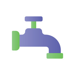 Water Tap Bathroom Fixture Lineal Color Icon: Plumbing and Water