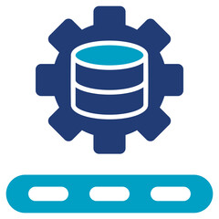 Data Processing Flat Blue Icon