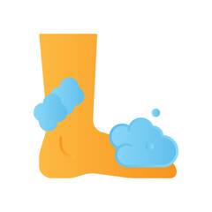 Foot Care Hygiene Flat Color Icon: Personal Care and Body