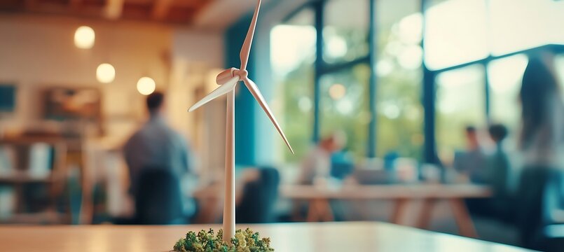 Sustainable energy solutions for business a focus on wind power in modern office space concept design