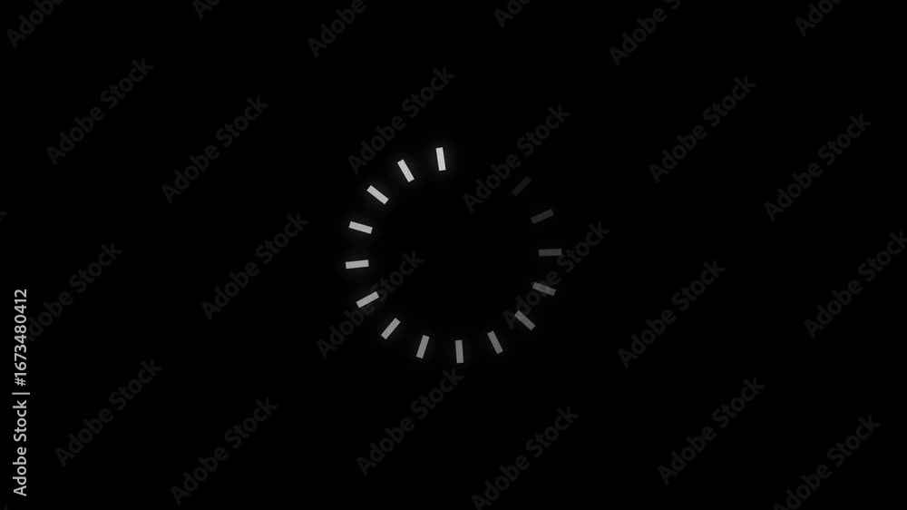 Poster white color loading icon animation on a black background .