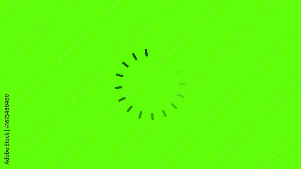 Poster black color loading icon animation on a green background .