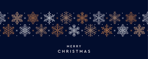 merry christmas card with seamless snowflake decoration vector illustration