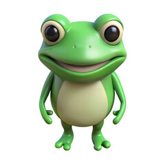 Obraz premium Cute 3d frog icon with transparent background ready for use