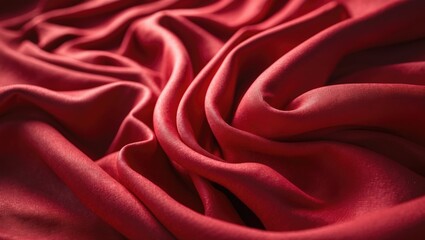 Obraz premium Luxurious red fabric with flowing folds and smooth texture.