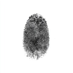 Black and white fingerprint on white background