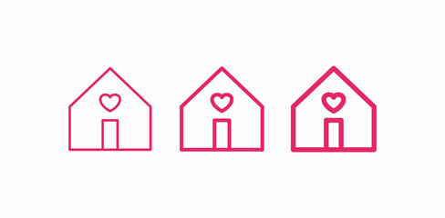 love in house icon sign vector