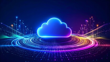 Cloud computing technology abstract background digital data network
