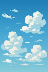 anime cartoon style cloud background
