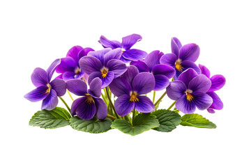 Obraz premium Bunch of purple flowers with green leaves