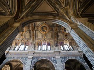 Interior of the historic Santa Maria della Passione church in Milan, Italy