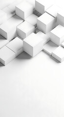 Abstract geometric pattern of white cubes