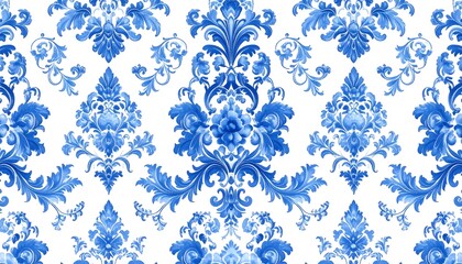 Ornate blue floral pattern