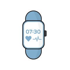 Smart watch pulse heart. Vector flat simple isometric, color web icons set, new flat style. Creative illustration, idea for infographics.
