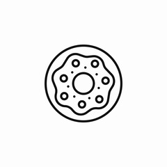 donut with icing dots icon sign vector