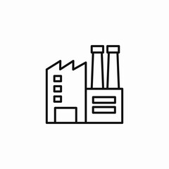 factory building smokestacks icon sign vector