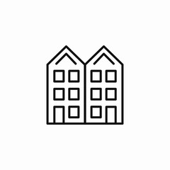 residential building icon sign vector
