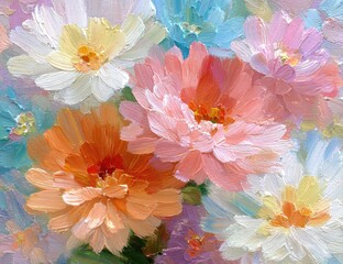 Vibrant floral bouquet in pastel hues