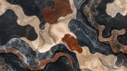 Colorful marble stones with various natural patterns and textures.