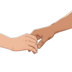 Diverse Hands Gently Holding Each Other in a Symbol of Unity and Connection on a White Background
