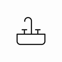 kitchen sink faucet icon sign vector